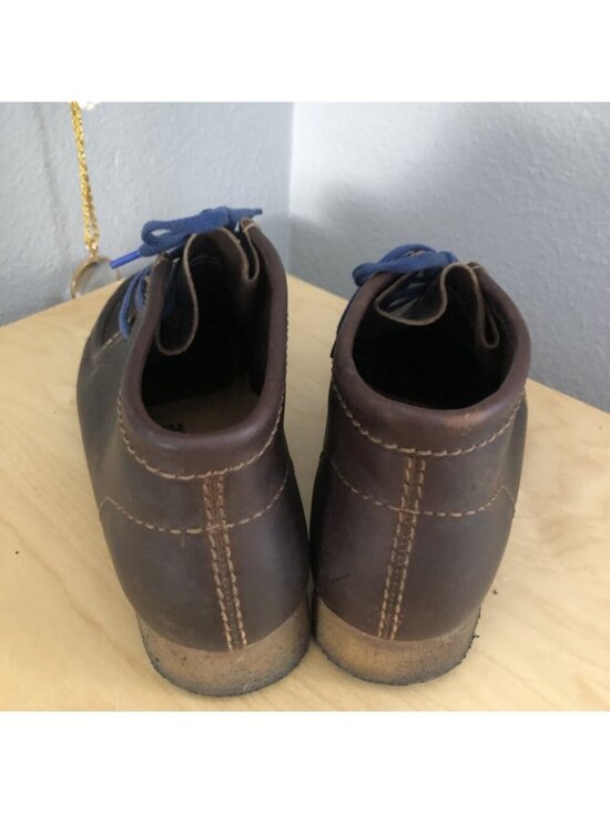 Clarks Originals Brown Waxed Leather Wallabee Boots Mens US 9 Women US 10.5 MINT main image 4